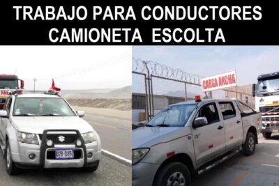 SE NECESITA CONDUCTORES DE CAMIONETA DE ESCOLTA