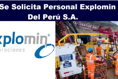 Se Solicita Personal Para Explomin Del Perú S.A.