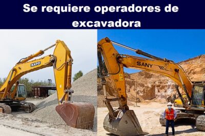 Se requiere operadores de excavadora