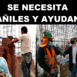 Se busca albañiles y ayudantes para construcción