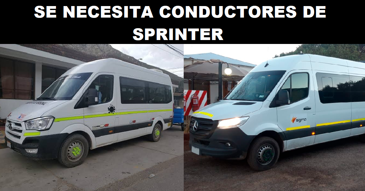 SE NECESITA CONDUCTORES DE SPRINTER