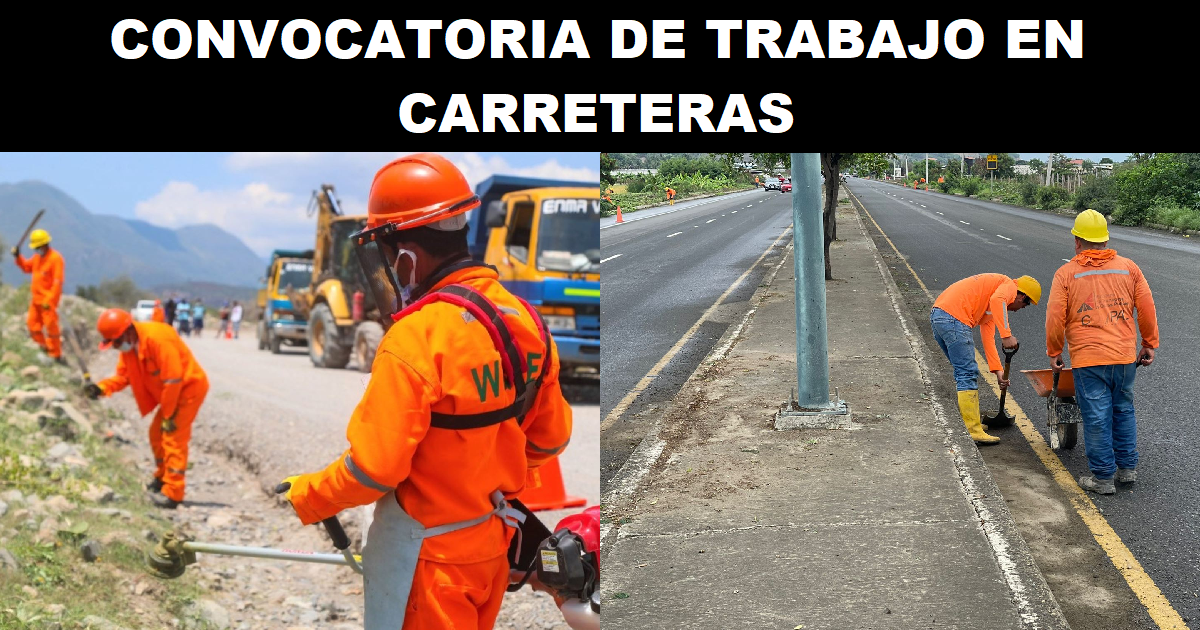CONVOCATORIA DE TRABAJO EN CARRETERAS