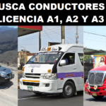 SE BUSCA CONDUCTORES CON LICENCIA A-1, A2-A, A2-B, A3-A, A3-B Y A3-C