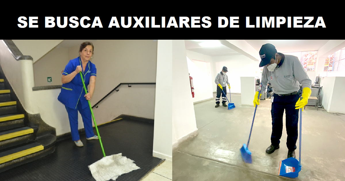 SE BUSCA AUXILIARES DE LIMPIEZA