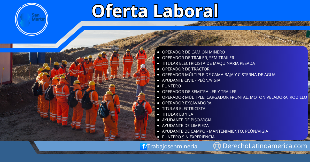 Convocatoria laboral para San martin