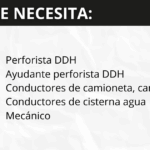 Convocatoria laboral para Explomin Perforaciones