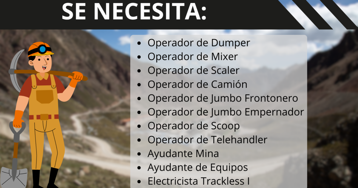 personal para unidad minera Morococha
