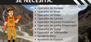 personal para unidad minera Morococha