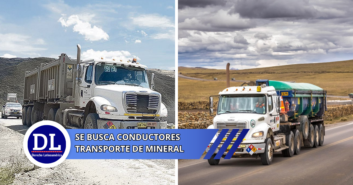 Se busca Conductores transporte de mineral