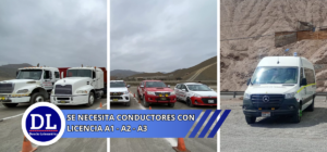 Se necesita conductores con licencia A1 - A2 - A3