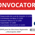 Vacantes disponibles en la ONPE
