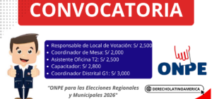Vacantes disponibles en la ONPE