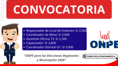 Vacantes disponibles en la ONPE