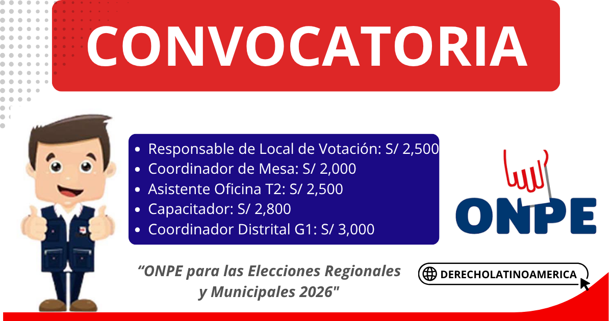 Vacantes disponibles en la ONPE