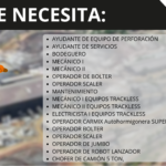 personal para Operaciones Seprocal Unidad Minera Cobriza y MARSA