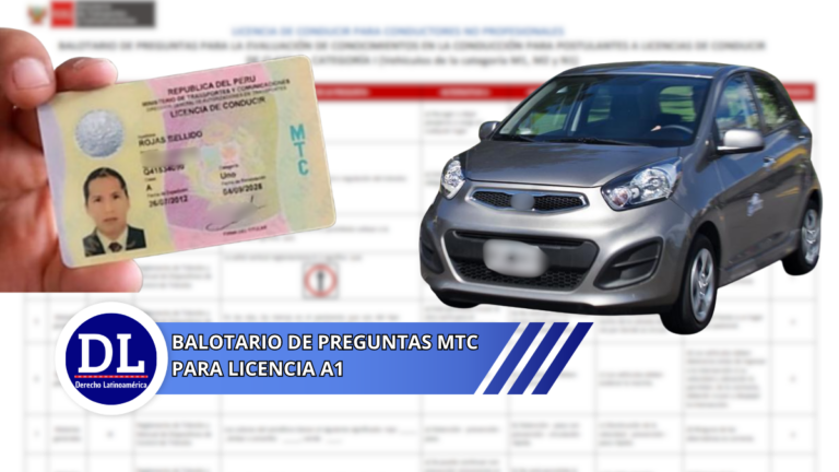 Balotario de preguntas mtc para licencia a1