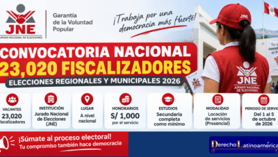 JNE requiere 23,020 fiscalizadores