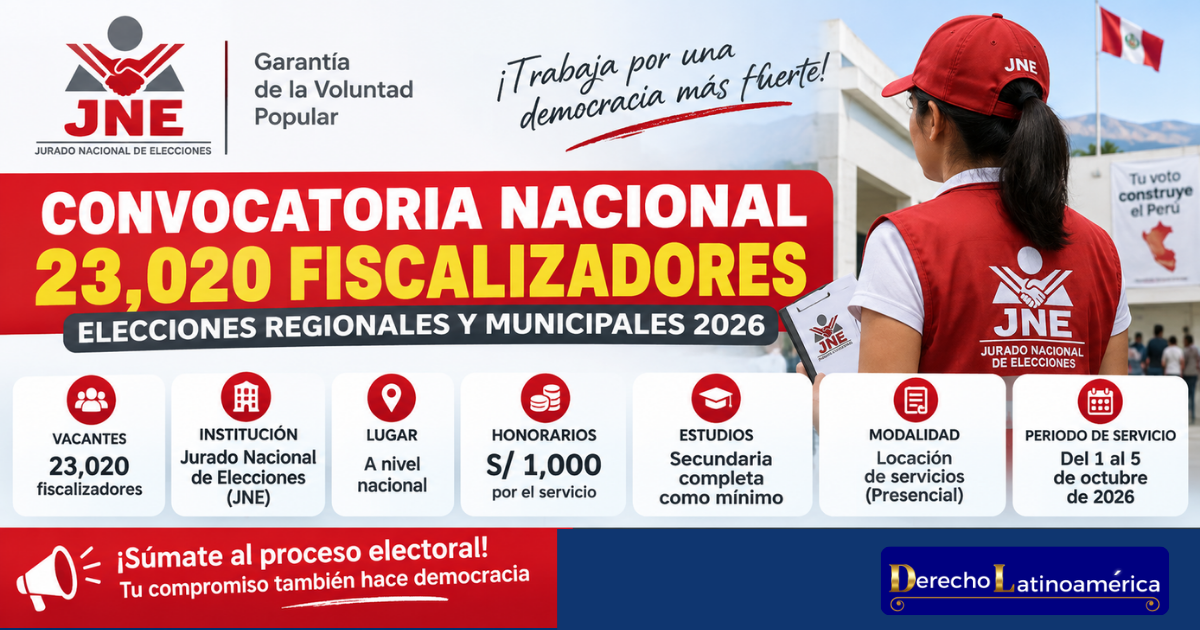 JNE requiere 23,020 fiscalizadores