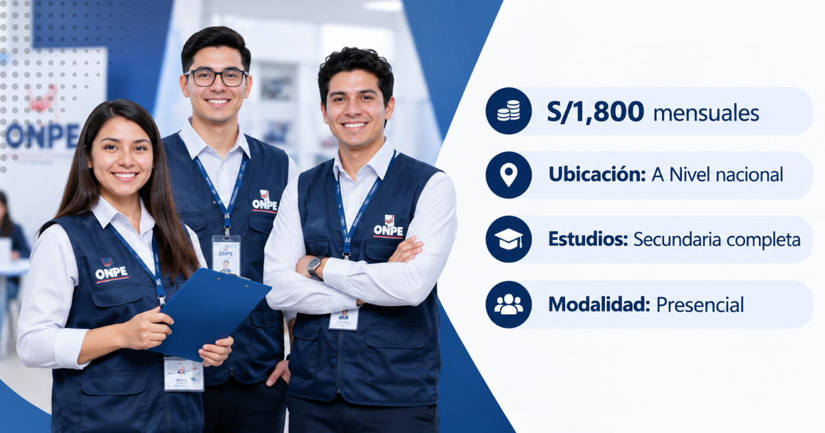 ONPE requiere 2,500 Operadores de la Línea de Recepción