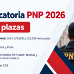 PNP abre convocatoria CAS con 23 vacantes para secundaria, técnicos y profesionales con sueldos de hasta S/8,250