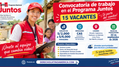 Programa Juntos ofrece 15 vacantes