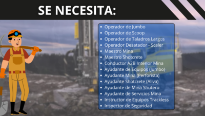 Reclutamiento para Unidad Minera en Áncash
