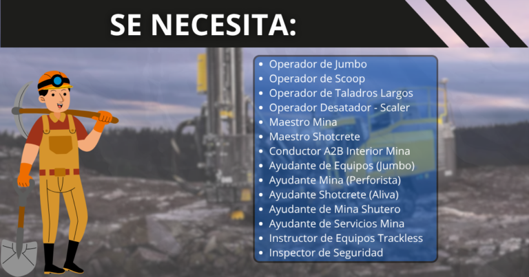 Reclutamiento para Unidad Minera en Áncash