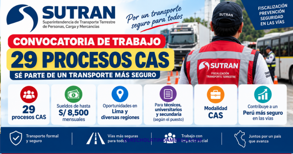 SUTRAN abre nueva convocatoria