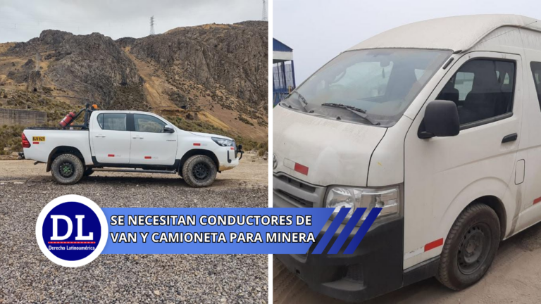 Se necesitan Conductores de Van y Camioneta para MINERA