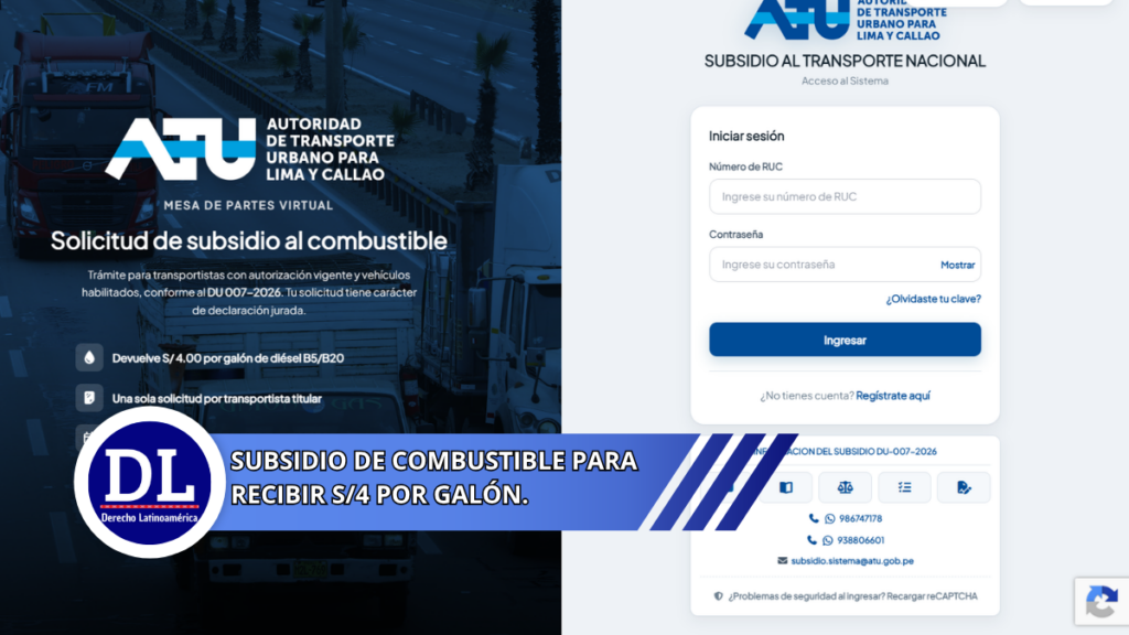Subsidio de combustible para recibir 4 soles por galón