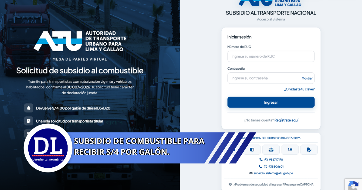 Subsidio de combustible para recibir 4 soles por galón