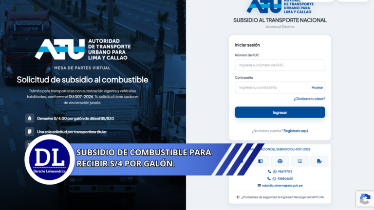 Subsidio de combustible para recibir 4 soles por galón