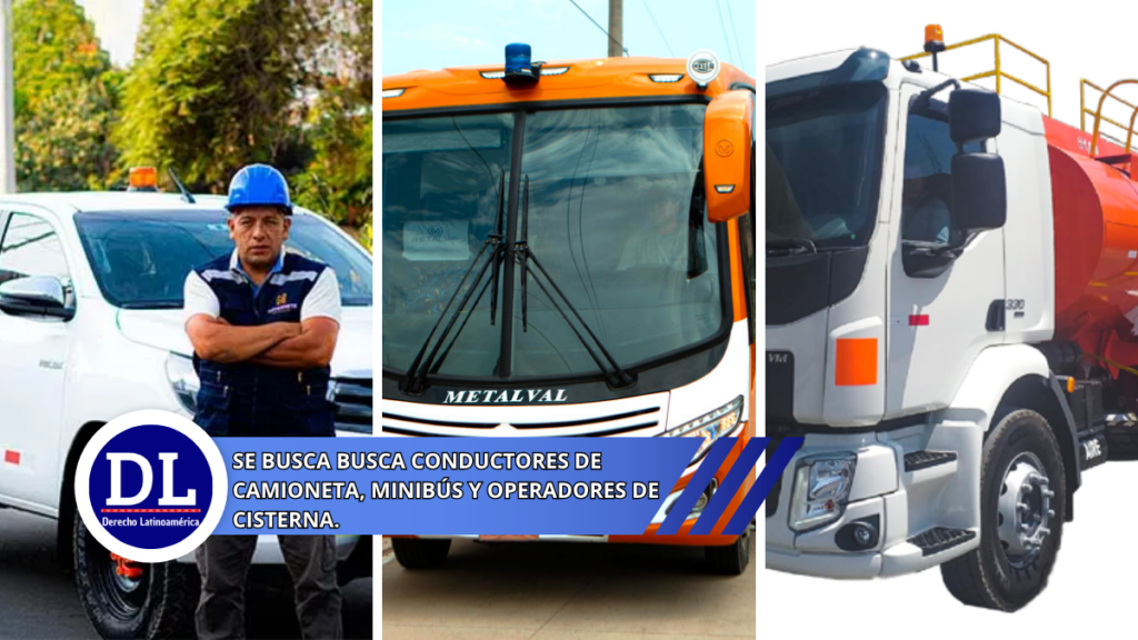busca conductores de camioneta, minibús y operadores de cisterna