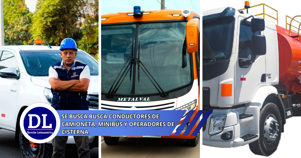 busca conductores de camioneta, minibús y operadores de cisterna