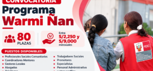 Convocatoria Programa Warmi Ñan abre 80 vacantes CAS
