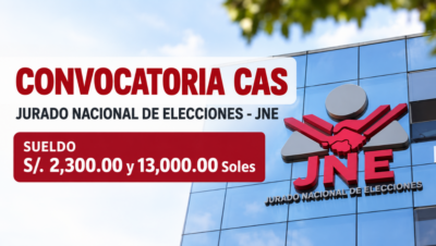 JNE abre convocatoria CAS