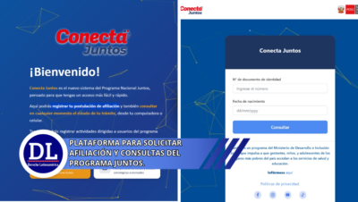 Plataforma para solicitar afiliación y consultas del Programa Juntos