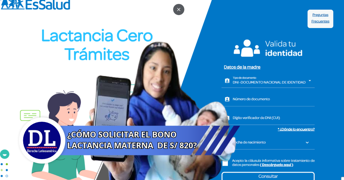 ¿Cómo solicitar el Bono lactancia Materna de S/ 820?